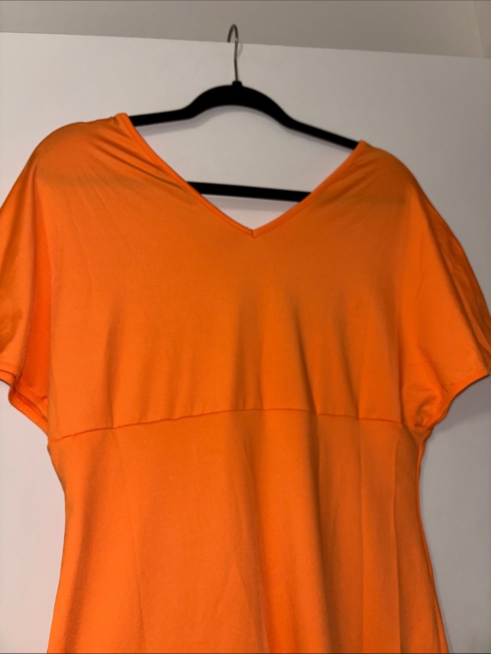 Orange Midi Dress with Pearl Studs - Picture 6 of 6